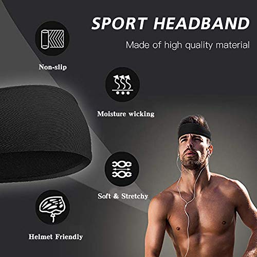 DECDEAL Esporte Headband Sweatband Faixa de cabelo Headwear antiderrapante Faixa de cabelo elástico