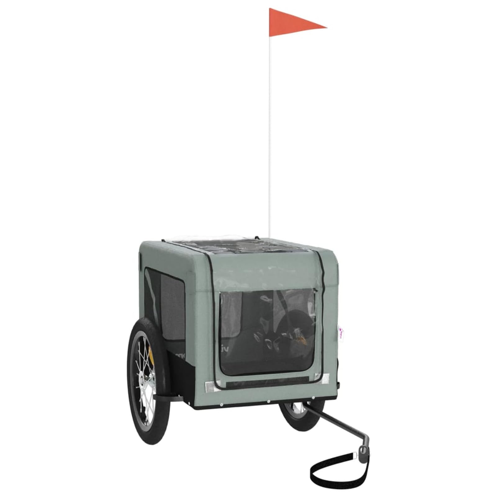 Homgoday Remolque de bicicleta para animales gris y negro Oxford y hierro, mueble carro para perro, carro para bicicleta, carro para perros, transportín perro bicicleta modelo 93916