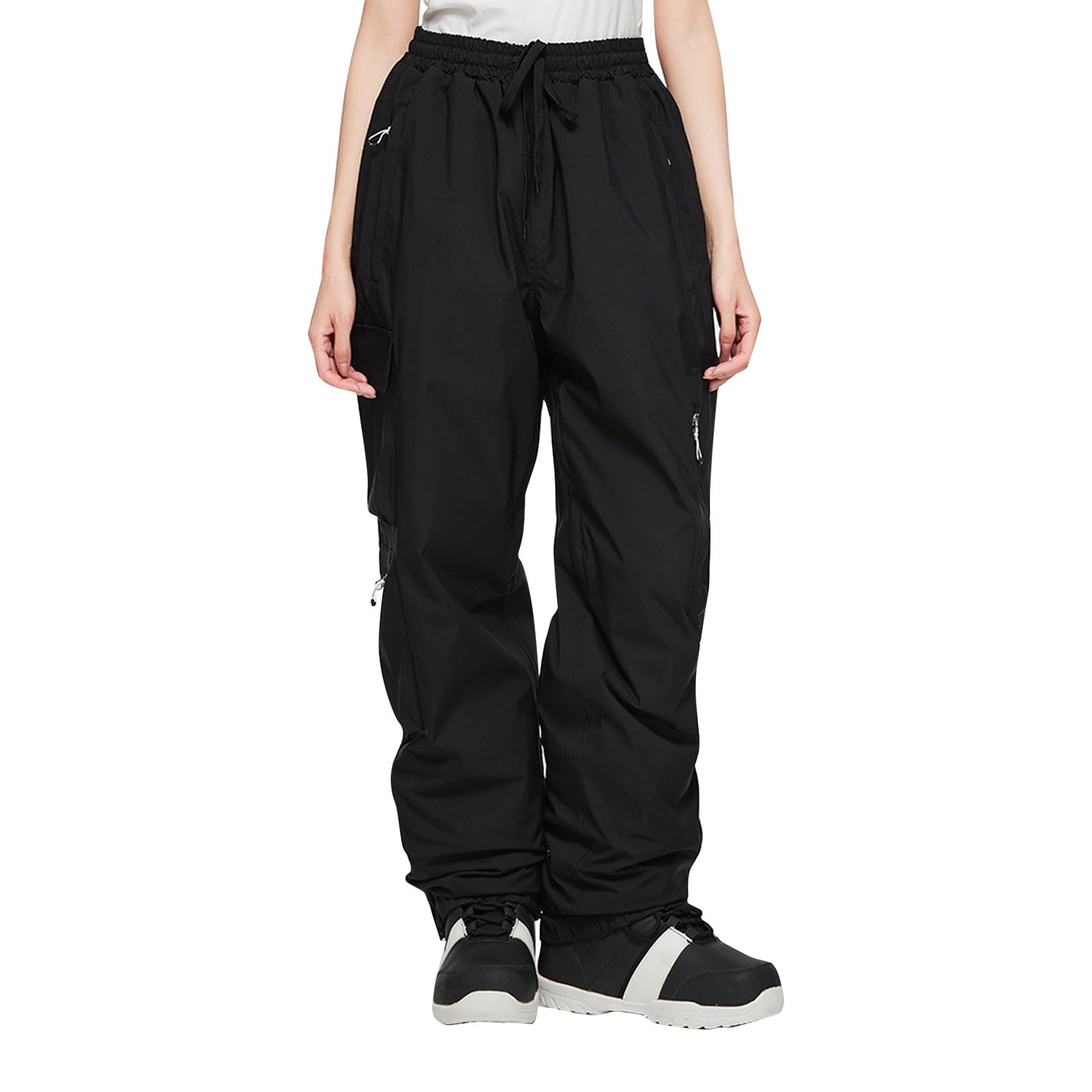 Snowboardhose Damen Herren Baggy Wasserdicht Mit Gummibund Skihose Damen Herren Lang Winter Dicke Warm Schneehose Herren Damen Atmungsaktiv Outdoor Thermo Gummizug Ski Hosen für Männer Frauen