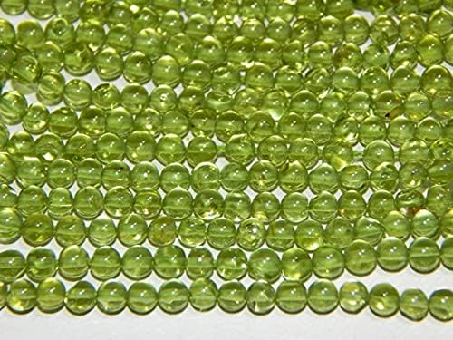 Peridot Smooth Beads en 3mm pour création de bijoux DIY de 14 pouces - 4