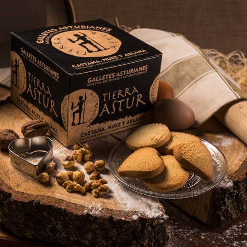 Tierra Astur | Galletas asturianas de castaña, nuez y avellana 400 g – surtido casero artesanal de repostería asturiana