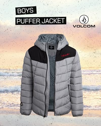Volcom Boys' Puffer Jacket - Glacier Shield Quilted Winter Jacket with Hood - Insulated Outerwear Jackets for Boys (4-18)2