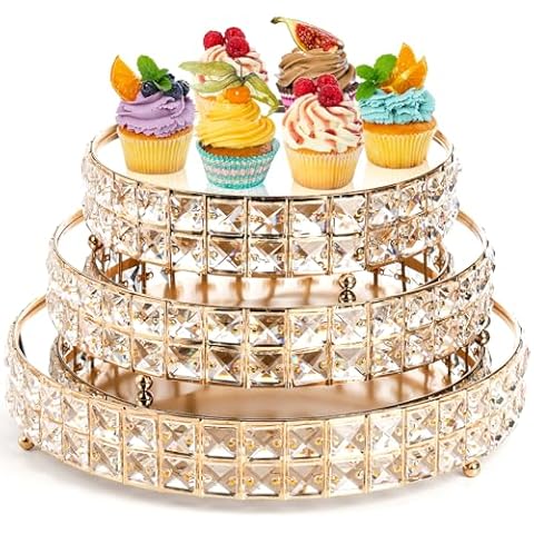 Goaste 3 Pack Crystal Cake Stands Cover