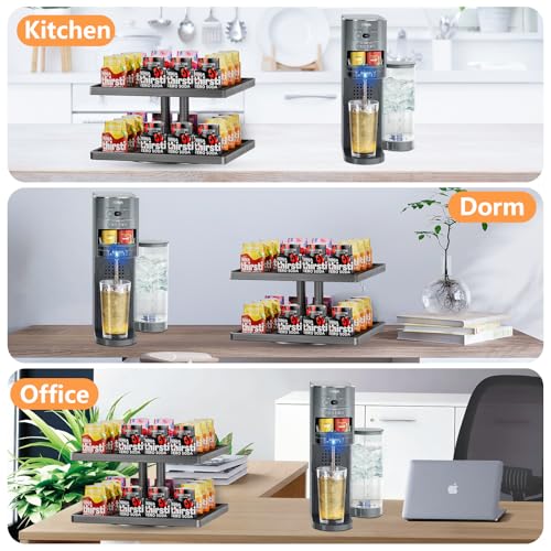 Image of Flavor Storage Holder for Ninja Thirsti, 360 Rotating Storage Rack Holds 24 Pods, Compatible with Ninja Thirsties Drink System Soda Machine Syrup Holder Accessories (Shelf Only)