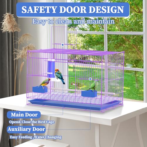 Image of Luxury Metal Bird Cage - Designed for Small to Medium-Sized Birds, 20-Inch Large Capacity, Suitable for Parrots, Finches, Cockatiels, and More Pet Birds