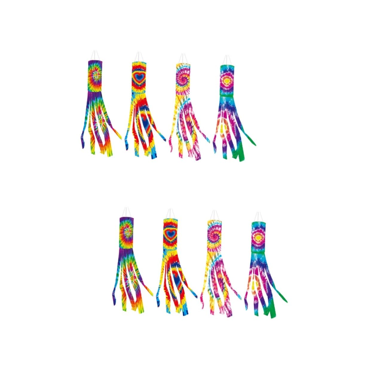 Drapeaux tie-dye Mipcase pour décoration de jardin extérieure et photo - Lot de 8 pièces