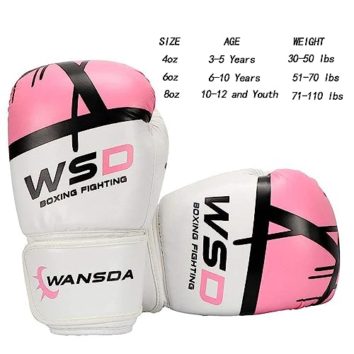 Luwint Boxing Gloves For Kids 6-10 Years, Heavy Bag Fighting Gloves For Boys Girls Training Mma Muay Thai Sparring Punching Boxing (Pink, 6Oz) #TOP5
