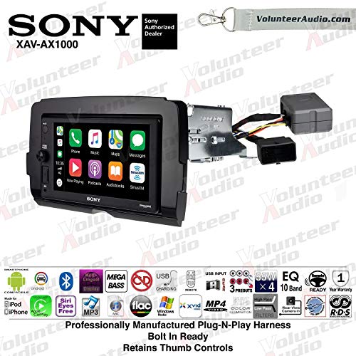 Sony XAV-AX1000 Double Din Radio Install Kit With Apple CarPlay, Sirius XM, Bluetooth