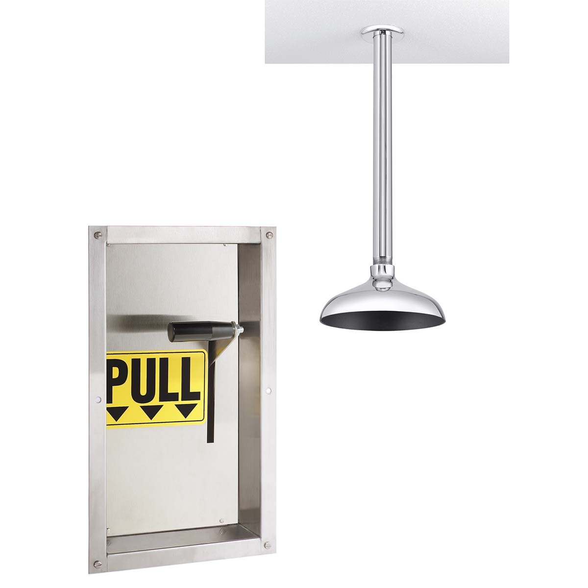 Speakman SE-238 Lifesaver Ceiling-Mounted Vertical Emergency Shower, Polished Chrome