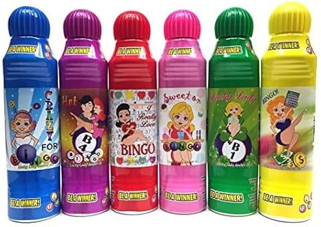 Lucky Lady Bingo Daubers Assorted Colors Bingo Markers - 6 pack