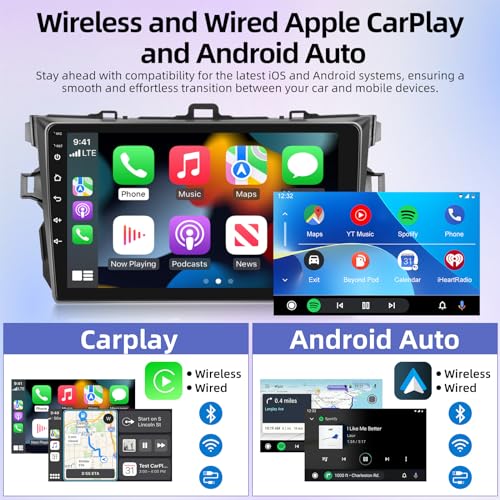 8 Core 2+64G EKAT Android Car Stereo para Toyota RAV4 2007-2011 - tela sensível ao toque IPS de 9 po