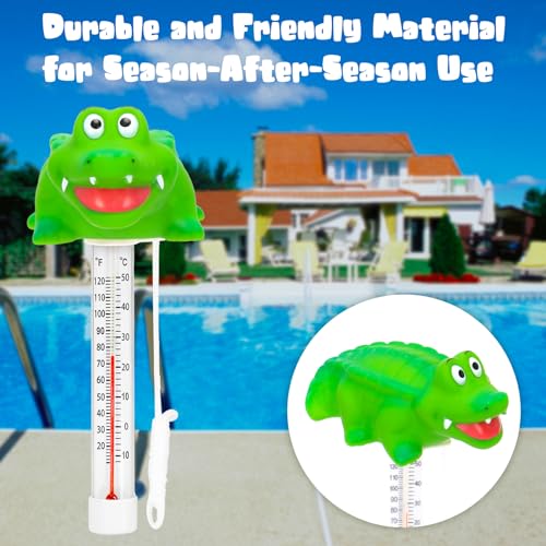 Image of XY-WQ Alligator Floating Pool Thermometer with String, Easy-Read
