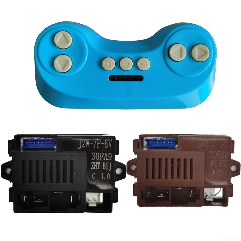 Kit de motor de control remoto de coche eléctrico para niños, receptor y transmisor de 2.4 G para vehículos de 6 V 12 V, compatible con J2W-7P-6V J2WB-7P-12V (J2W-7P-6V)