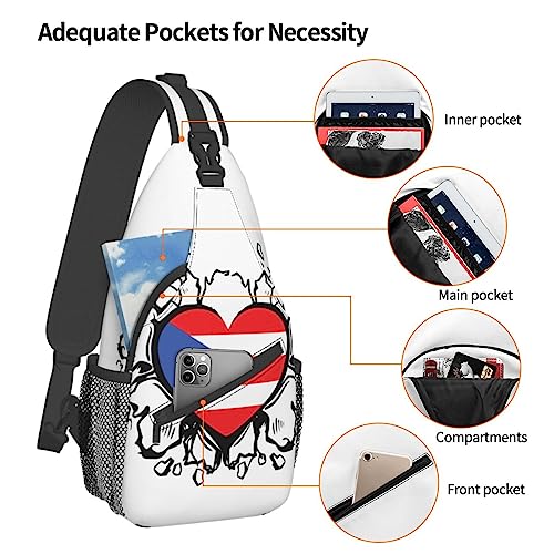 Puerto Rico Flag Sling Bag,Multipurpose Crossbody Backpack Shoulder Chest Bag for Women Men Travel Hiking Daypack4