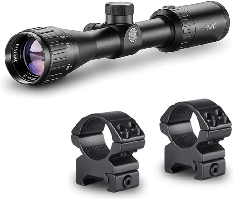 Hawke Vantage IR 3-9x40 Riflescope | Waterproof 1" Tube Hunting Scope w/Illuminated Reticle, Capped Low-Profile Turrets, 11 Layer Fully Multi-Coated Lenses & High Torque Zoom Ring