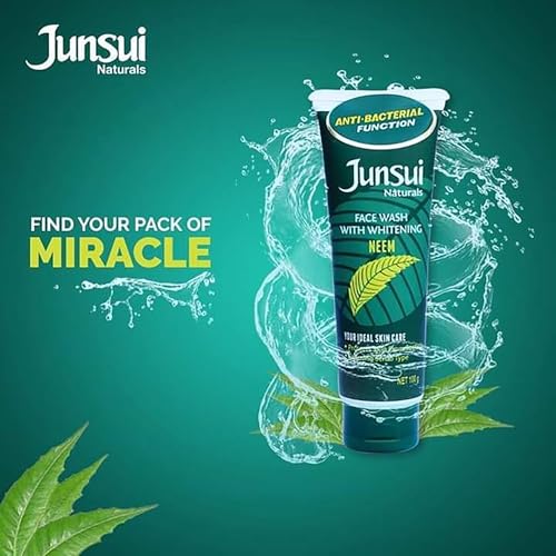 Image of Junsui Naturals Neem Face Wash for Skin Protection 100g (Pack of 2) | Protect Skin from Germs | Contains Yam Bean extract