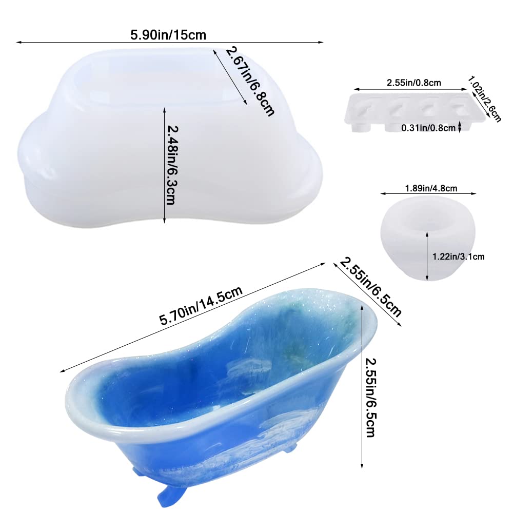 Stampo per vasca da bagno in silicone – Set di stampi in resina per vasca da bagno – stampi in resina epossidica – stampi per contenitori in resina epossidica per caramelle e