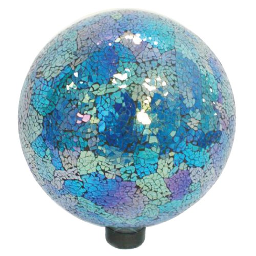 VCS GLMTBP10 Mosaic Glass Gazing Ball, Turquoise/Blue/Purple, 10-Inch