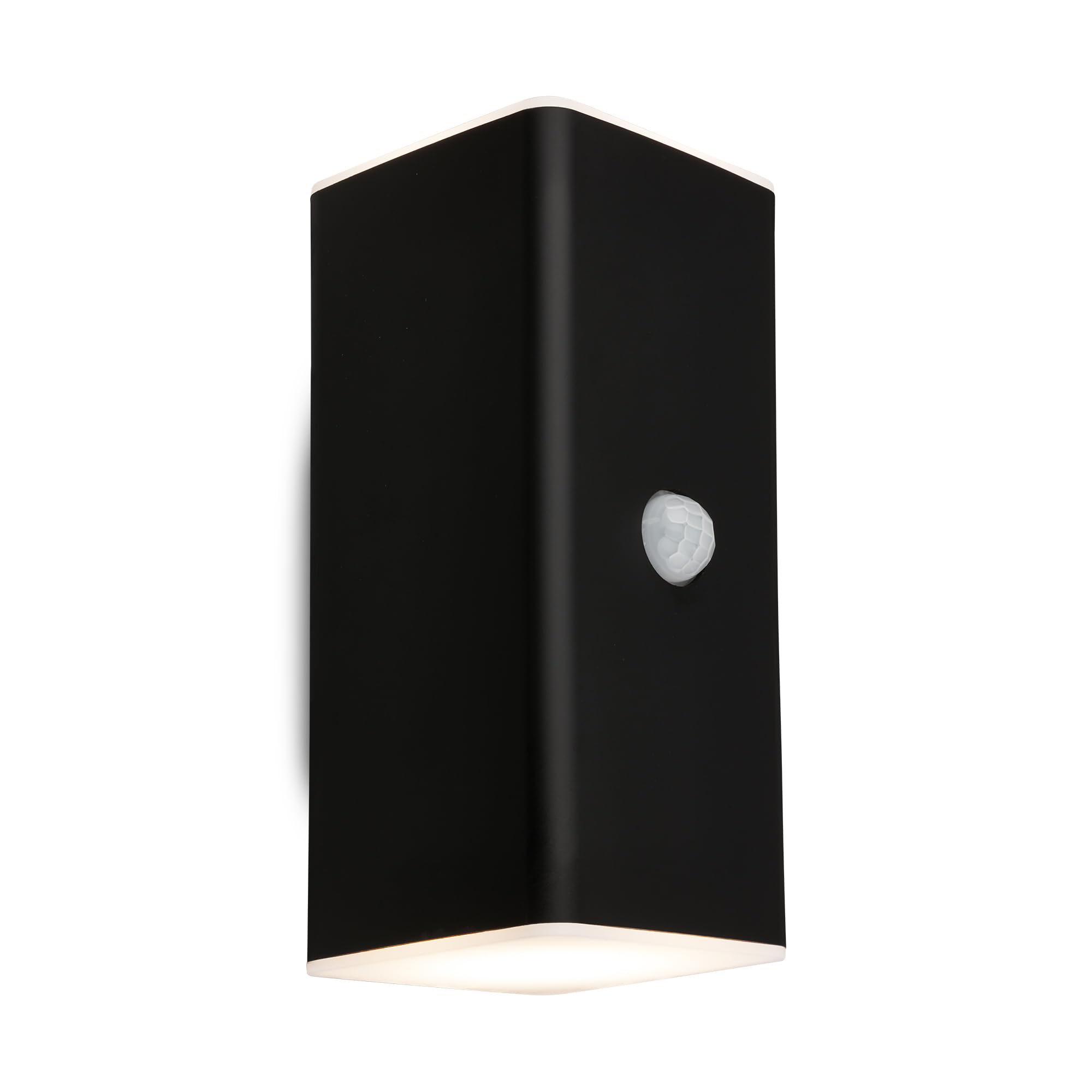 BRILONER LED Wandlampe Akku mit Bewegungsmelder, Dämmerungssensor und 20 s Timer – Außenwandleuchte, 6W LED, 700 lm, 3000K, IP44, Schwarz, 15,5 x 6,5 x 8,5 cm