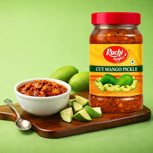Image of Ruchi Magic Cut Mango Pickle - Authentic South Indian Style | 65% Mango Pieces | Tangy & Spicy Traditional Taste | Perfect Addition to Indian Meals - 1 kg