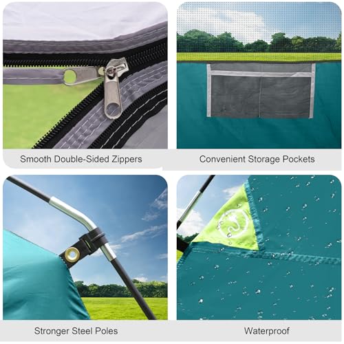 Image of CAMPROS CP Tents for Camping 2 /4 /6 Person, Waterproof Windproof Dome Tent