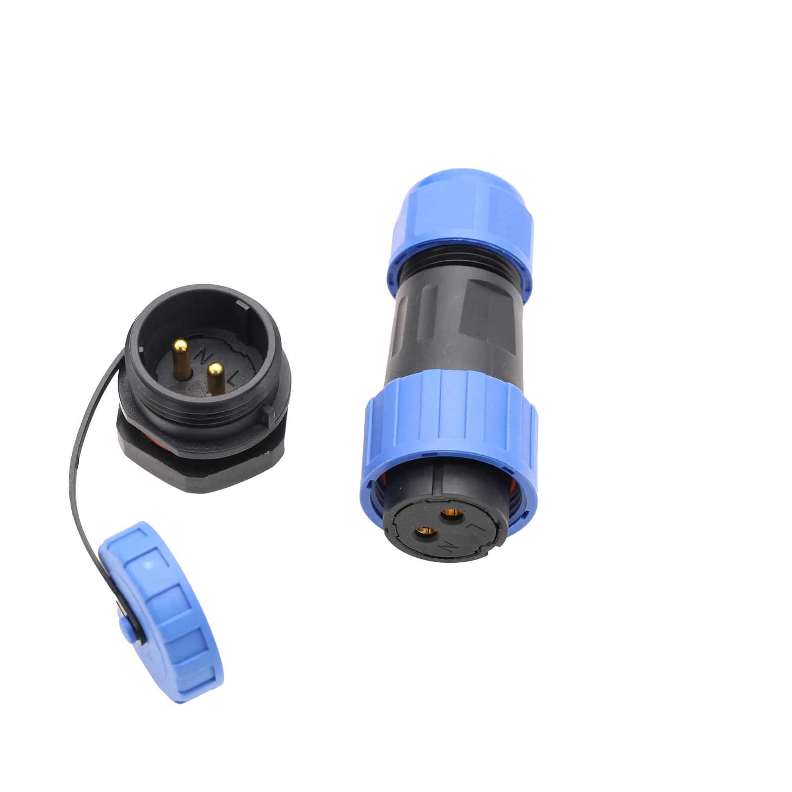 TY20 Threaded Connection 2-7 Pin Back Nut/Flange/Docking/Square Cable Connector (Backnut Reverse Mount, 2 Pin 25A) - Image 2