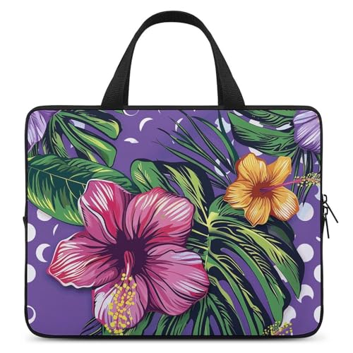 Bolsa para laptop de 17 pulgadas con patrón floral tropical miniatura 1
