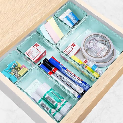 Image of 23 PCS Drawer Organizer Set, 5 Size Bathroom and kitchen organizer Trays
