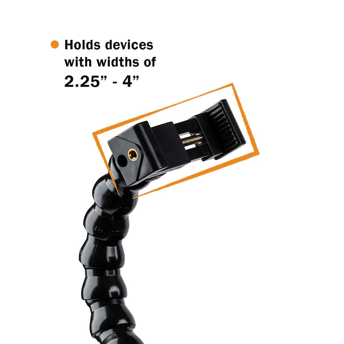 ModularHose Soporte para teléfono con tecnología de asistencia con mini abrazadera, brazo de 14 pulgadas