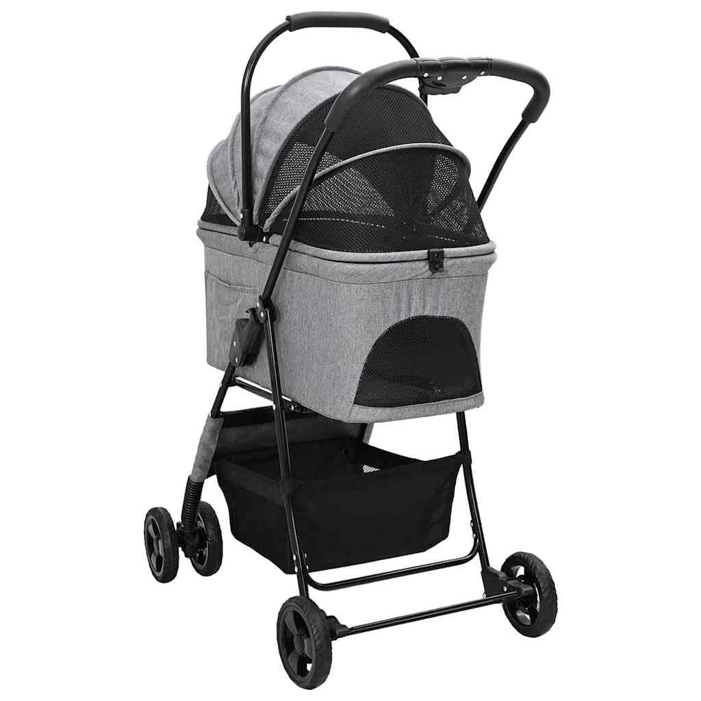 Passeggino pieghevole per animali Grigio 81 x 47 x 99 cm,Articoli per animali,Animali domestici - Articoli,Passeggini per animali domestici-42012436