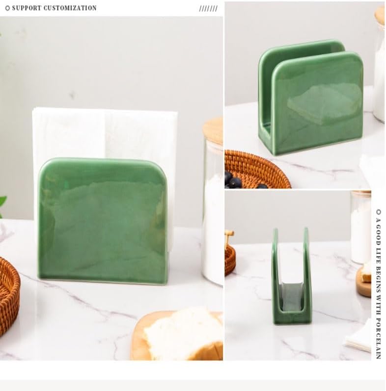 Japanese Kiln Baked Retro Home Kitchen Napkin Holder with Ceramic Tabletop