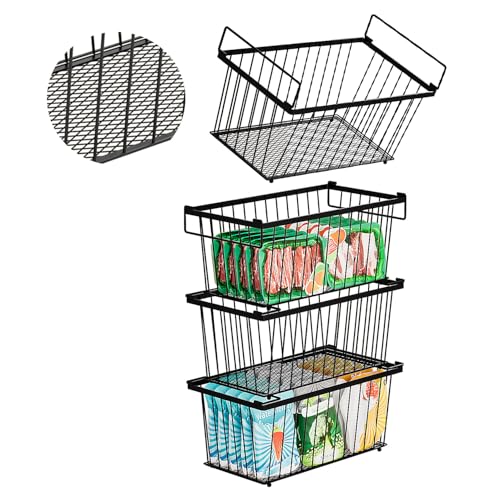 ANJUBAN Enhanced Leak-Proof Bottom - Freezer Organizer Bins ，4 Pack
