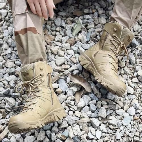 Men's Military Tactical Work Boots Side Zipper Lightweight Motorcycle Combat Booties Army Jungle Work Outdoor Motorcycle Boots4