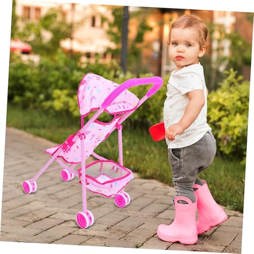 Kisangel Kinderwagen mit Großem Korb Leichter Puppenwagen für Mädchen Faltbar Fördert Motorische Fähigkeiten und Eltern Junge Mädchen Bindung für Outdoor und Reisen – Bild 5