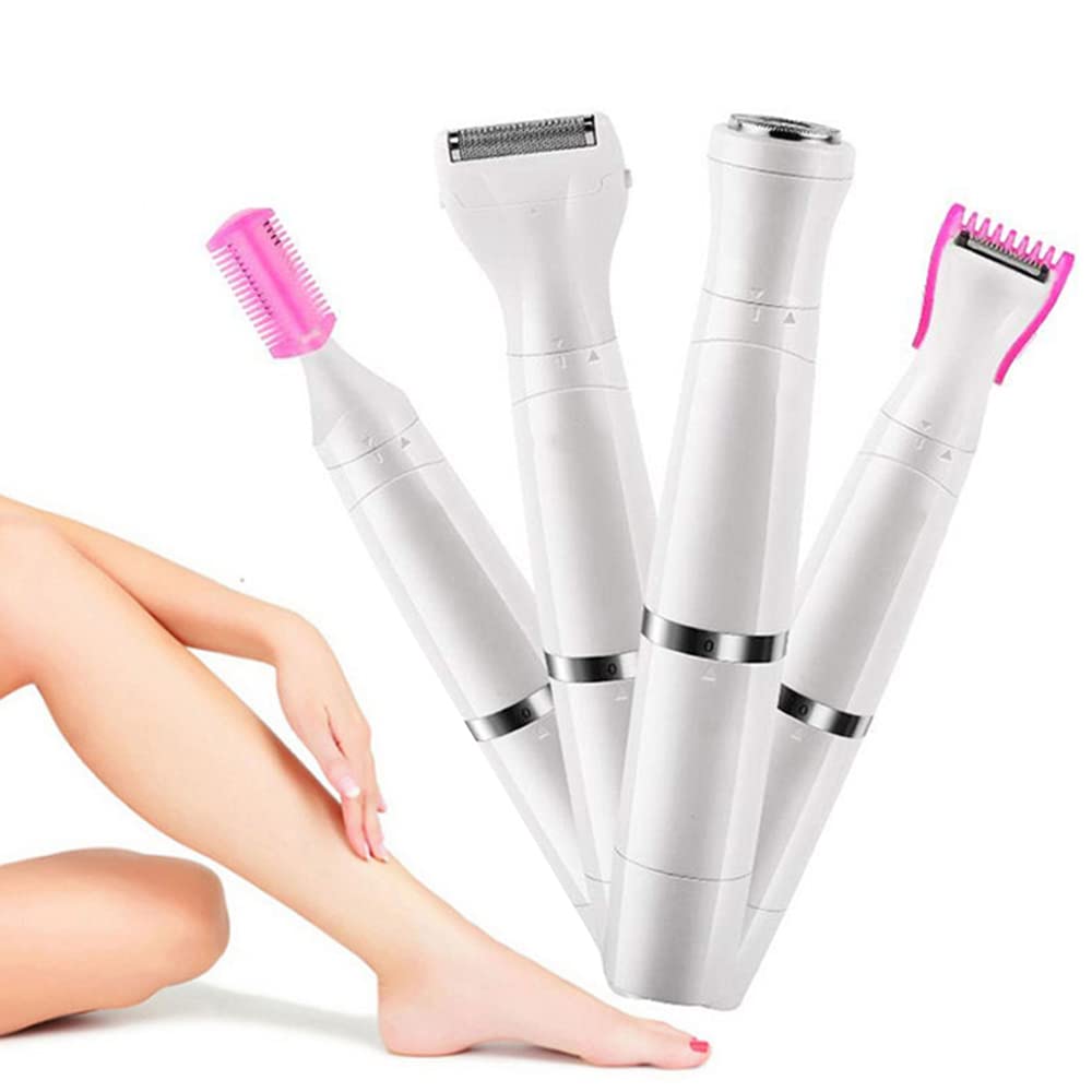 Ricarica 4 in 1 Lady Shaver Epilatore Depilazione per Le Donne Depilatore facciale indolore Depilatore per Il sopracciglio Bikini Trimmer