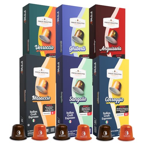 Image of Fresh Roasted Coffee Espresso Pods for Nespresso OriginalLine, Italian Craft Espresso Variety, 60 Recyclable Aluminum Capsules