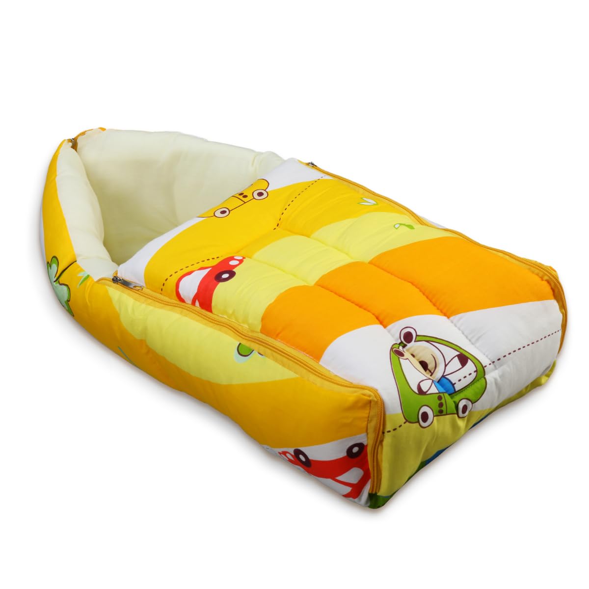 LuvLap 3 in 1 Baby Bed,Sleeping Bag&Carry Nest,Cotton Baby Bedding for New Born&Infant,Portable Bassinet,Unisex Baby Sleeping Bed,0M+ (Cars Print,Multicolour)
