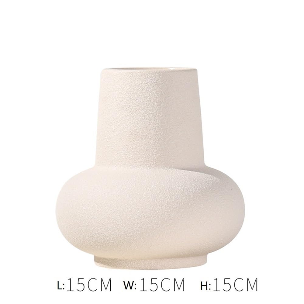 Wazon z kwiatami Biały ceramiczny wazon, kompozycja kwiatowa, nieregularny suchy kwiat/dekoracja hydroponiczna Wazony z kwiatami na ozdoby świąteczne