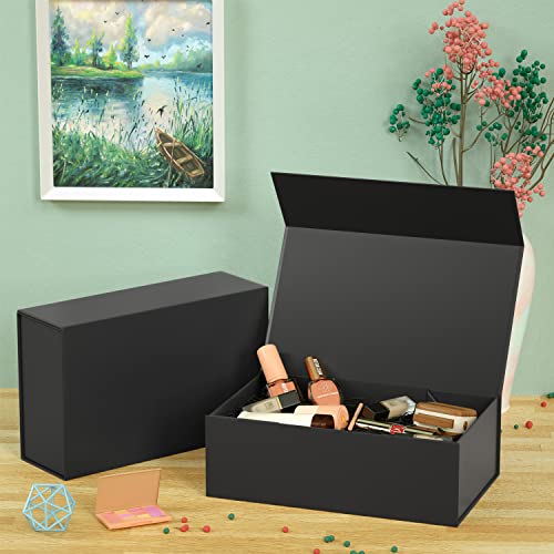 Ryddoy Black Gift Box, 9.5X6X3'' Gift Boxes For Presents With Lids Magnetic Closure Rectangle Collapsible For Groomsman Proposal Box thumb #6