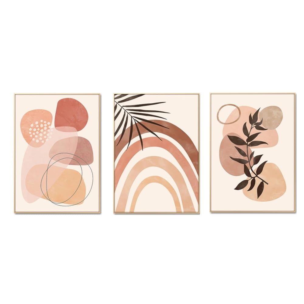 SOBMQ Pictures-Abstract Tropical Art Anime Poster and Print Geometry Green Plants Leaves Wall Painting Picture For Living Kitchen Office Room Decor-50 * 60cm-3PCS (No Frame)
