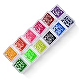 Ink Pad, 12 Colors Washable Stamp Pad for Kids…