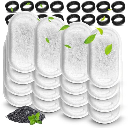 Cat Water Fountain Filters, Compatible with Stainless Steel Pet Fountain 8 Filters with 8 Sponges Replacement Filters for Cat Fountain (16 Filters& 16 Sponges) Cat Water Fountain Filters, Compatible with Stainless Steel Pet Fountain 8 Filters with 8 Sponges Replacement Filters for Cat Fountain (16 Filters& 16 Sponges)
