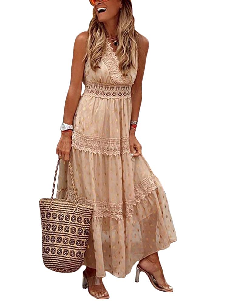 Generico Abito Sexy Elegante Manica Lunga Maxi Abito Lungo Da Spiaggia Senza Spalline Senza Spalline In Stile Bohemien Da Donna Abito Bianco Manica Lunga Red M 122023649
