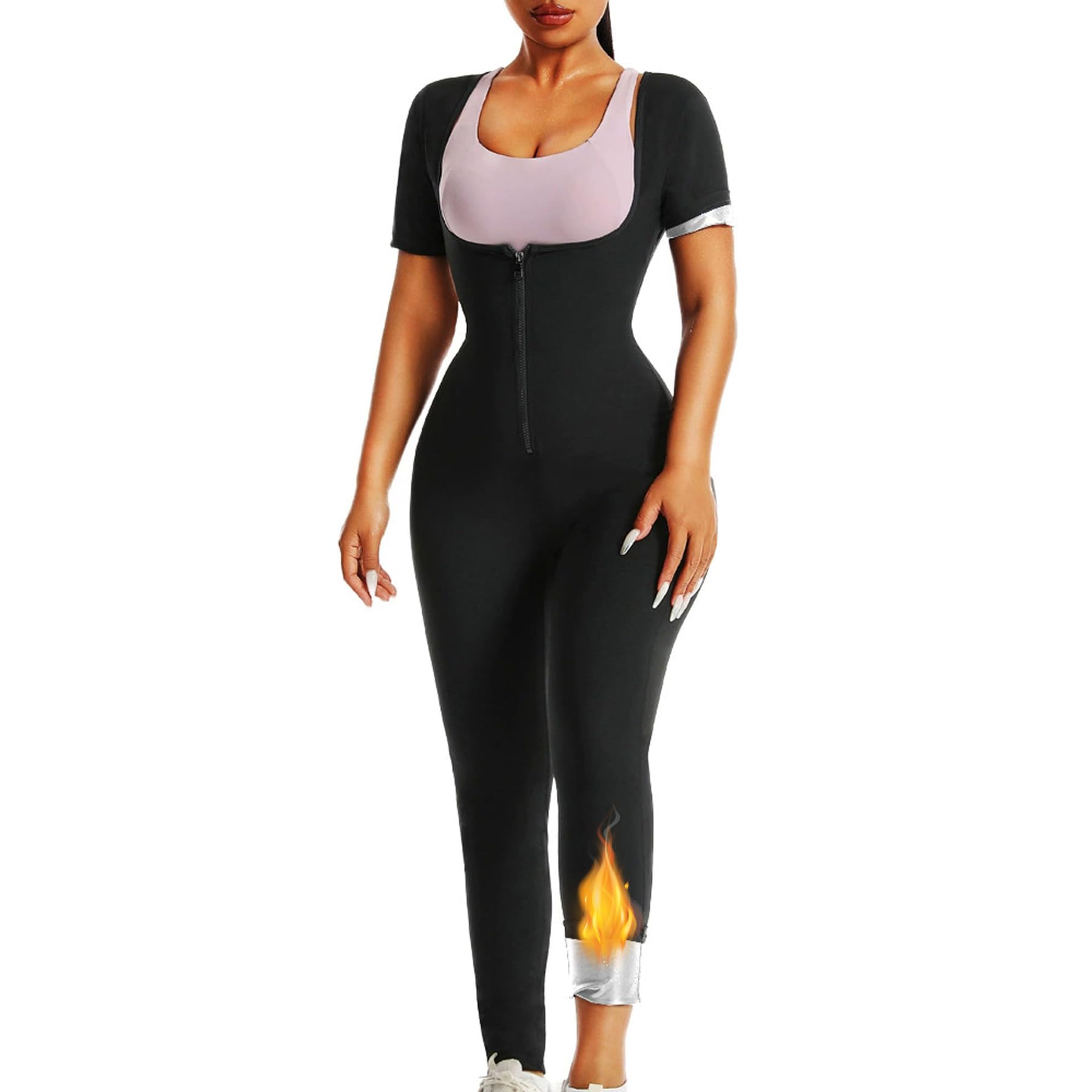 Vêtements De Sudation Femme, Body pour Femmes, Gilet De Sudation 3 en 1 Entraîneur De Taille pour Femme, Combinaison Sudation Femme Amincissant Sportswear Fitness Body Shaper
