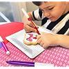Valentines Day Cookie Gift Decorating Kit Activity Heart For Kids | 4 Jumbo Coloring Cookies + 3 Edible Ink Markers | Coloring Arts and Crafts