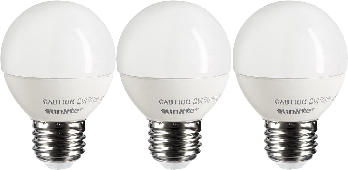 Sunlite G16 LED Dimmable Decorative Globe Vanity Light Bulbs, Frosted, 5W (40W Equiv.), 350 Lumens, Medium E26 Base, Mirror Lights for Bedroom and Bathroom, 120V, ETL Listed, 2700K Soft White, 3 Pack