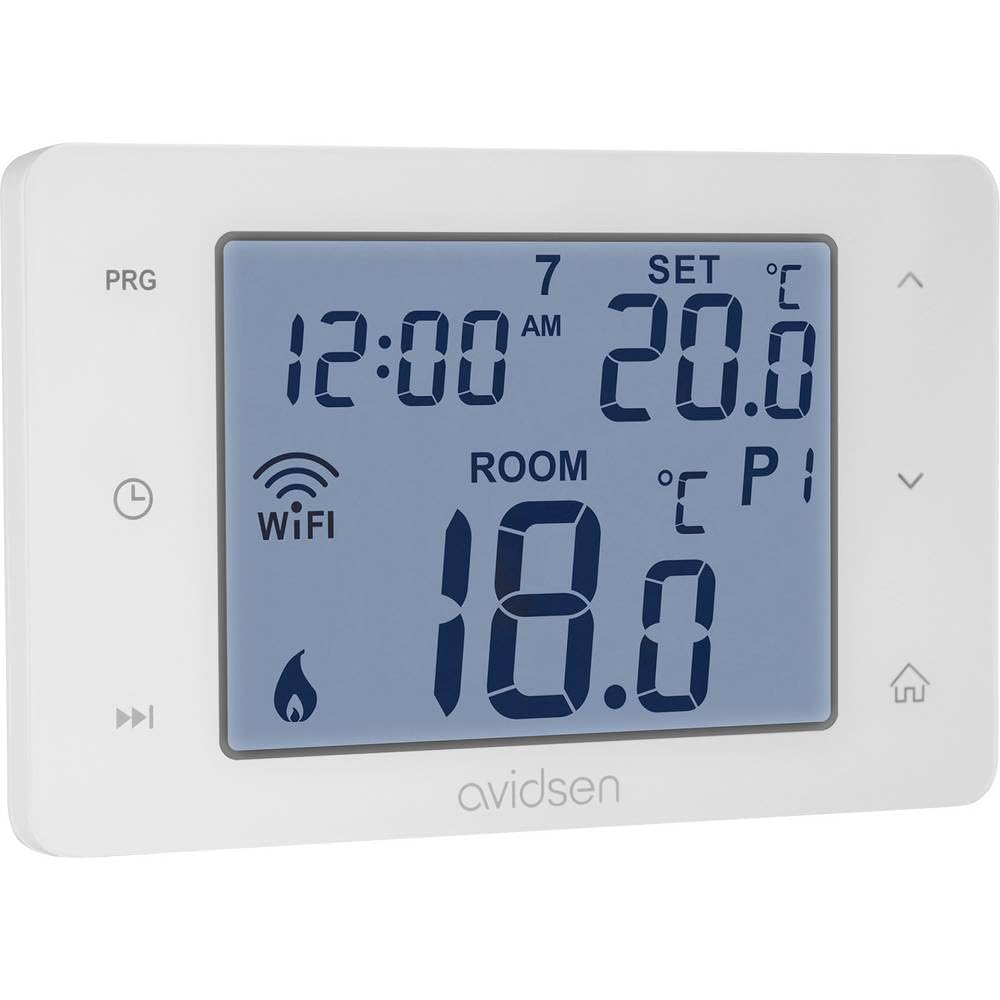 Avidsen HomeFlow OT, Smartes kabelgebundenes Thermostat, OpenTherm, kompatibel mit Gas-, Öl- und Holzheizung, WLAN-App-Steuerung, Alexa & Google Home, Weiß
