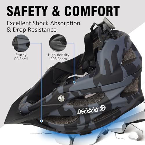 Mountain Bike Helmet,Adult Cycling Helmet with Camera Mount