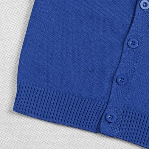 Baby Boys Girls Button Closure Cardigan Long Sleeve Knit Sweater Solid Color V-Neck Cardigan School Uniforms4