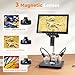 Elikliv 4K Soldering Digital Microscope: TL301 Max Magnetic 3-Lens Coin Microscope Magnifier with 10.1